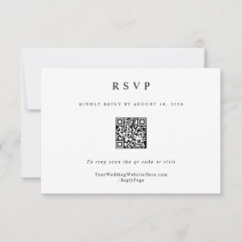 Klassisk Enkel Elegant Modern Bröllops QR-kod OSA Kort