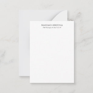 Klassisk Enkel Elegant Svart & Vit Minimalistisk Anteckningskort