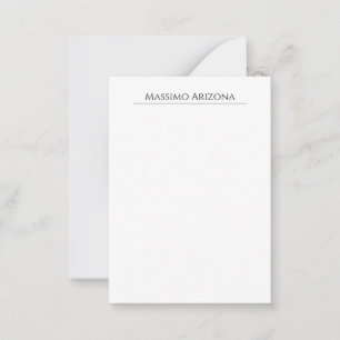 Klassisk Enkel Elegant Svart & Vit Minimalistisk Anteckningskort
