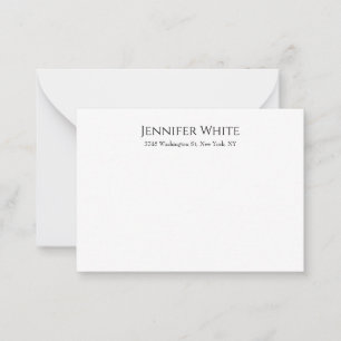 Klassisk Enkel Elegant Svart & Vitt Minimalistisk Anteckningskort