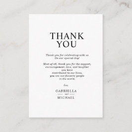 Klassisk Enkel Minimalistisk Tack-kort med hölje Tilläggskort