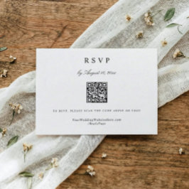 Klassisk Enkel Modern Elegant Bröllops QR-kod OSA Kort