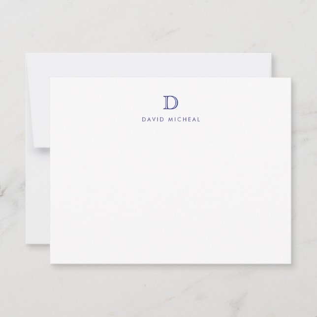 Klassisk Enkel Modern Monogram Första Notkort Inbjudningar (Framsida)
