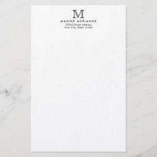Klassisk enkel modern monogram Namn Adress Brevpapper