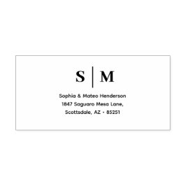 Klassisk Enkel Monogram Bröllop Självfärgande Stämpel