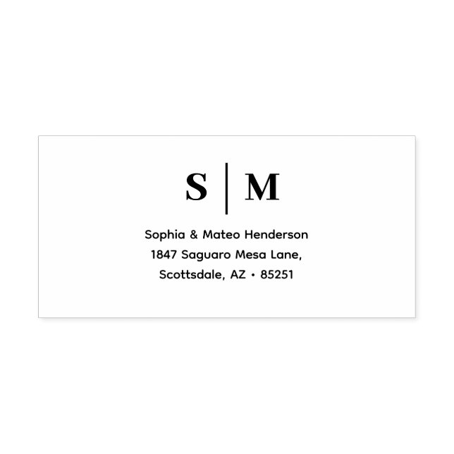Klassisk Enkel Monogram Bröllop Självfärgande Stämpel (Design)