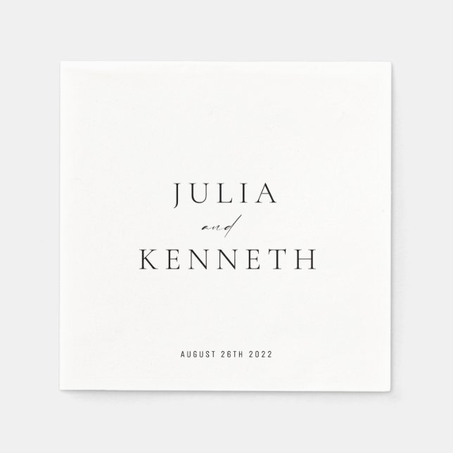 Klassisk enkel Neutralt Bröllop Pappersservett (Framsidan)