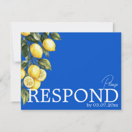 💙🍋Klassisk enkel QR Azul & Limone Romance OSA Kort