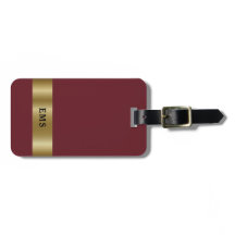 Klassisk enkel röd och Guld monogram resggage tag