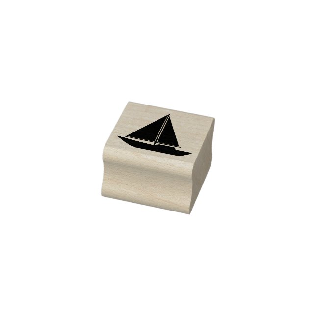 Klassisk enkel Segelbåt Silhouette-kontur Stämpel (Stämpel)
