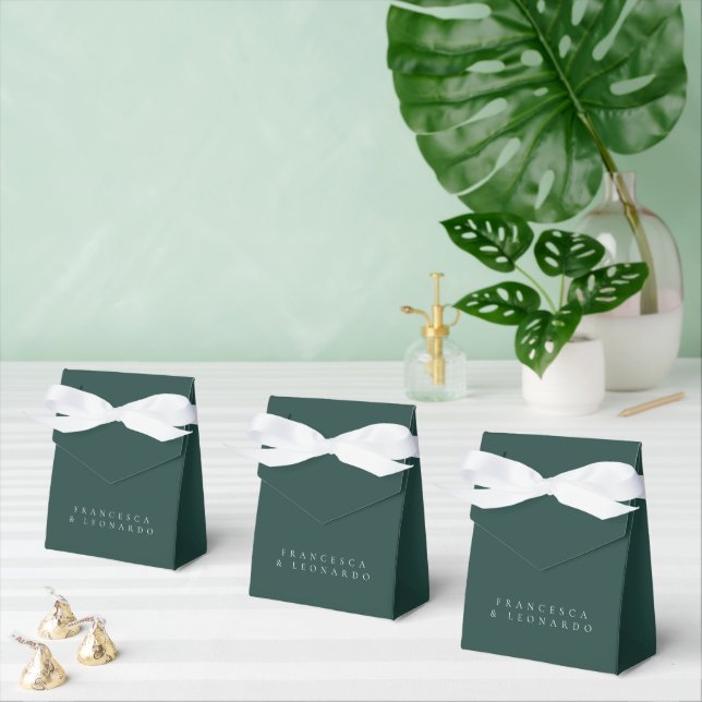 Klassisk enkel smaragdgrön bröllopsinbjudan presentaskar (Multipel)