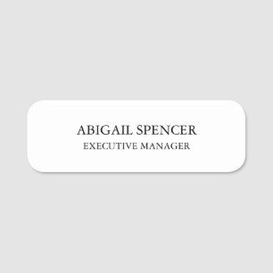 Klassisk, enkel, svart vit Professionell Namnbricka
