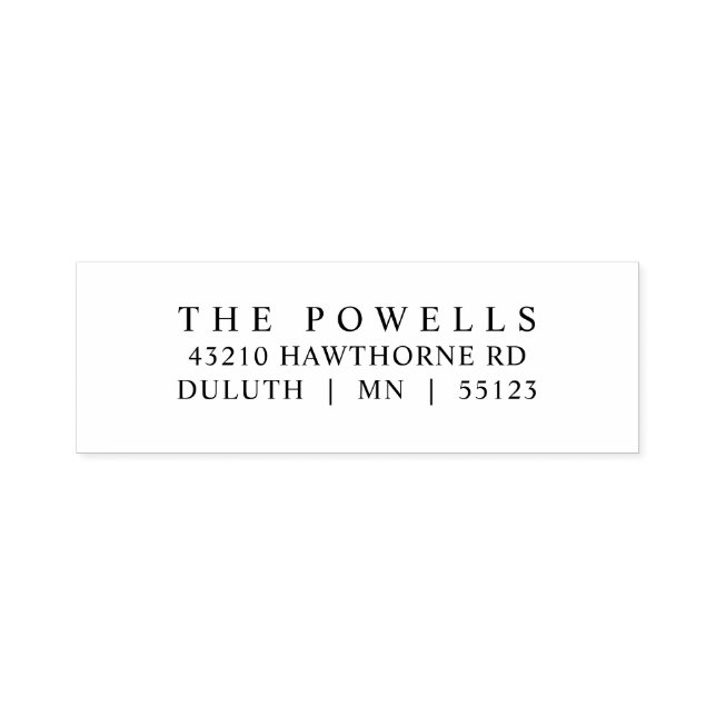 Klassisk enkel typografi - minimal Returadress Självfärgande Stämpel (Design)