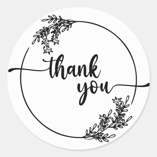 Klassisk etikett för tack (Framsida)