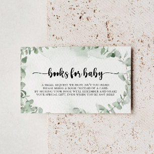 Klassisk Eucalyptus Baby Shower Bok-begäran Tilläggskort