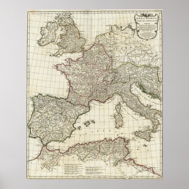 Klassisk europeisk Karta Poster (Framsidan)
