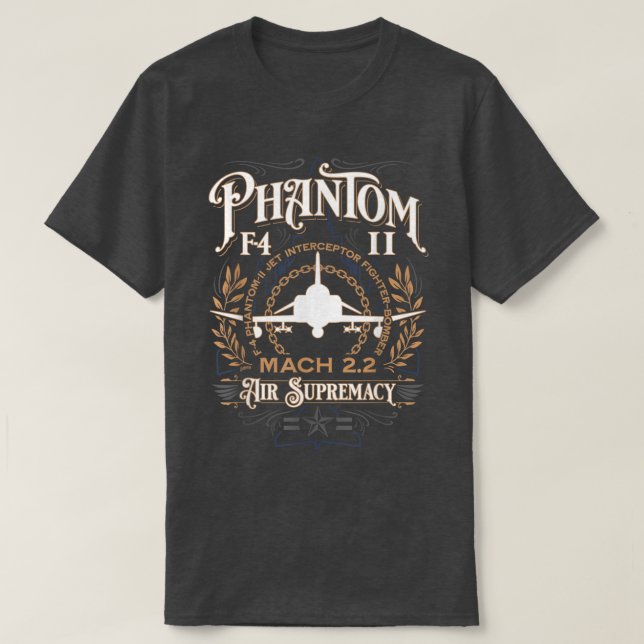 Klassisk F-4 Phantom II-stridsflygplan, Bomber Jet T Shirt (Design framsida)