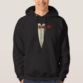 Klassisk falsk smoking kostym Cool Alla hjärtans d Hoodie