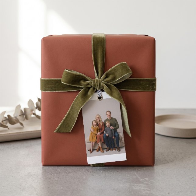 Klassisk familjeporträtt anpassad presenttagg presentetikett (A keepsake memory for your special gift.)