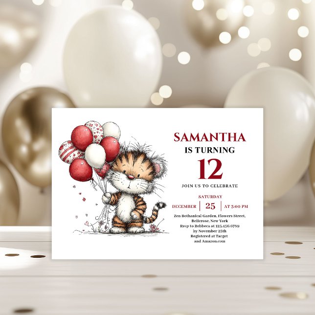 Klassisk fantasifull djurkonst barn födelsedagsinb inbjudningar (Classic whimsical animals art kids birthday invitation

)