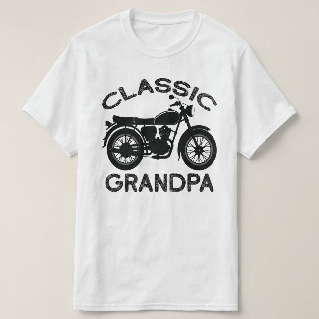 Klassisk farfar, motorcykel t shirt (Design framsida)