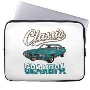 Klassisk farfar vintage bil t-shirt design_1 laptop fodral
