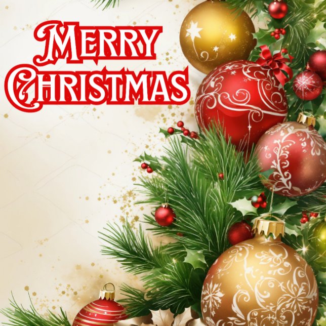 Klassisk färgglad God Jul Helgkort (Skapare uppladdad)