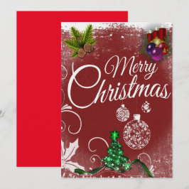 Klassisk färgglad god jul julkort