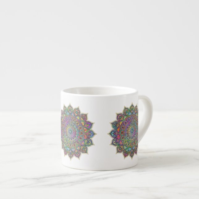 Klassisk färgrik mandala i indisk stil 1 espressomugg (Framsida höger)