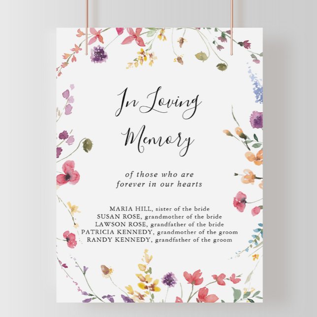 Klassisk Färgrik Vild Floral Till Minne Av  Poster (Skapare uppladdad)