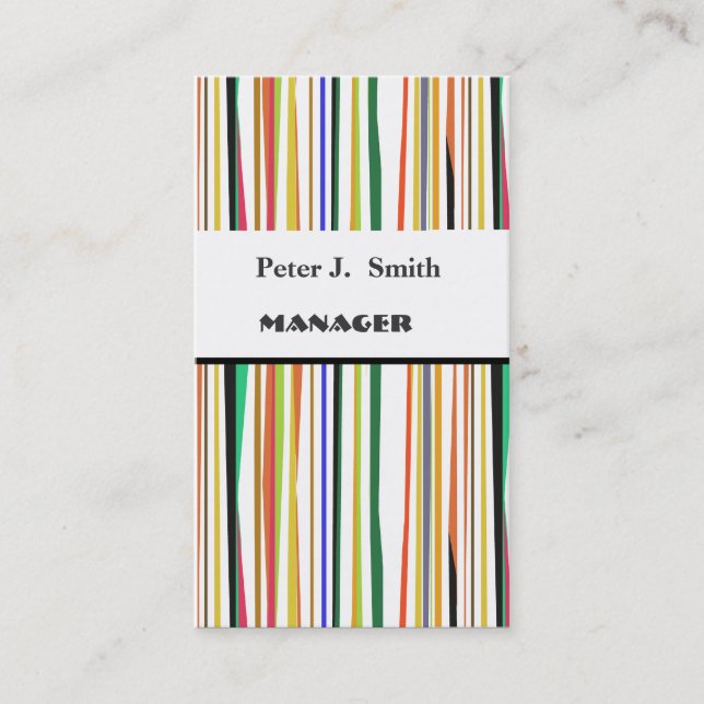 Klassisk färgstark Roligt Retro Stil Mönster Rand Visitkort (Framsida)