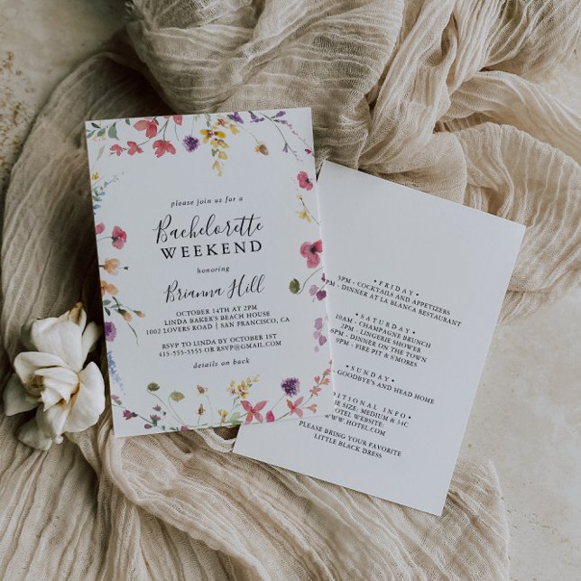 Klassisk färgstark Vild Blommigt Bachelorette Helg Inbjudningar (Skapare uppladdad)
