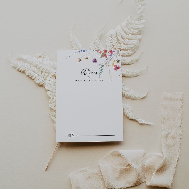 Klassisk färgstark Vild Blommigt Bröllop Rådkort (Skapare uppladdad)