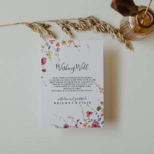 Klassisk färgstark Vild Blommigt Bröllop Wishing w Tilläggskort