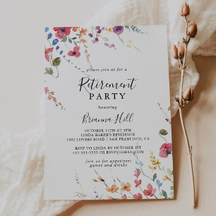 Klassisk färgstark Vild Blommigt Pension Party Inbjudningar