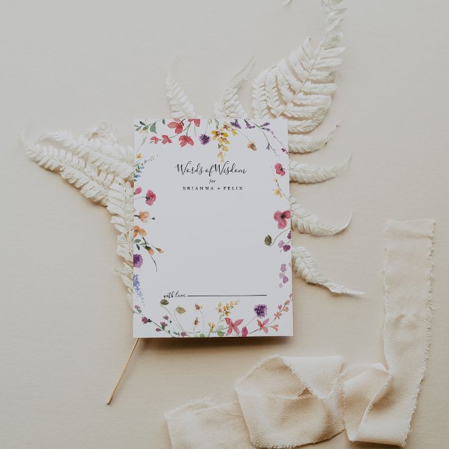 Klassisk färgstark Vild Bröllop Ord av Wisdom Rådkort (Skapare uppladdad)