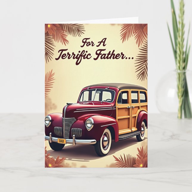 Klassisk farsdagskort från Woody Kort (Framsida)