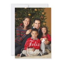 Klassisk Feliz Navidad kalligrafi familjefoto