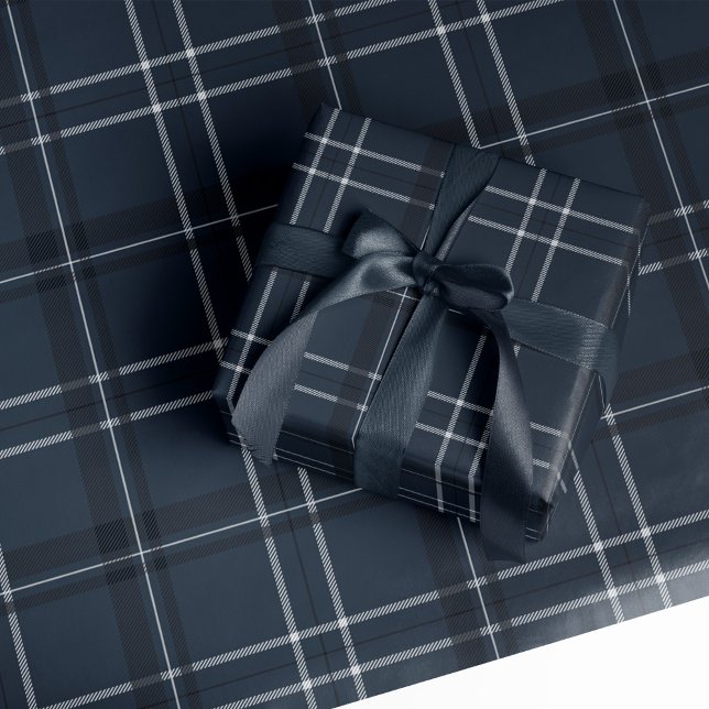 Klassisk fet marin blå marin plaid presentpapper (Skapare uppladdad)