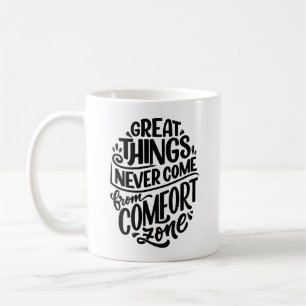 Klassisk, fetstilt svart typografi, modern offertk kaffemugg
