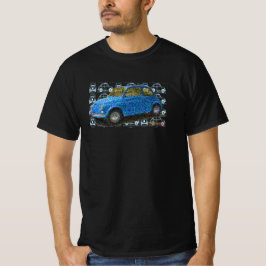 Klassisk fiat 500 i blått t shirt