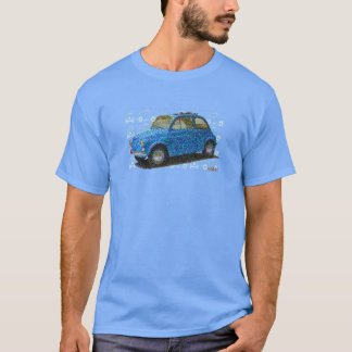 Klassisk fiat 500 i ljusblått t shirt