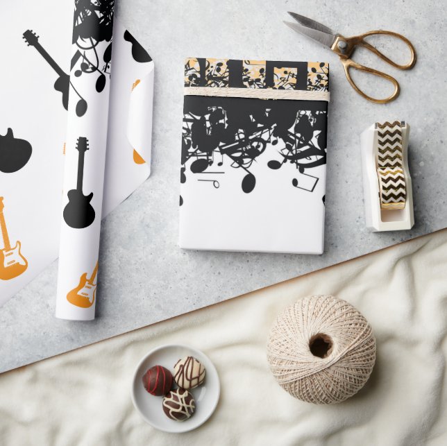 Klassisk figurering av gyllene musikanteckning Pap Presentpapper (Hantverk)