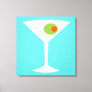 Klassisk film Martini Stretched Canvas (turkos)
