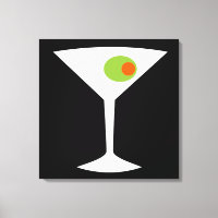 Klassisk filmfilm Martini Stretched Canvas (svart)