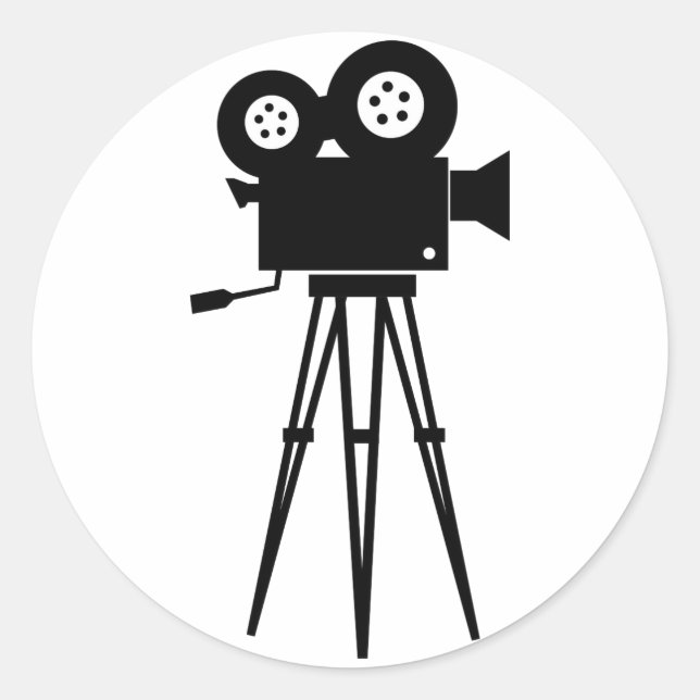 Klassisk filmkamera runt klistermärke (Framsida)