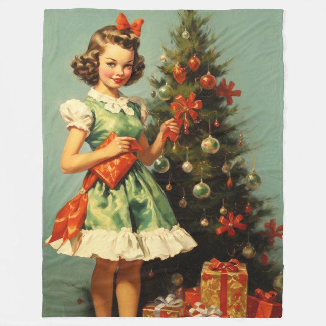 Klassisk Firande-julafton Fleecefilt (Framsidan)