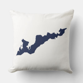 Klassisk fiskares ö Logotyp Pillow - flottan Kudde