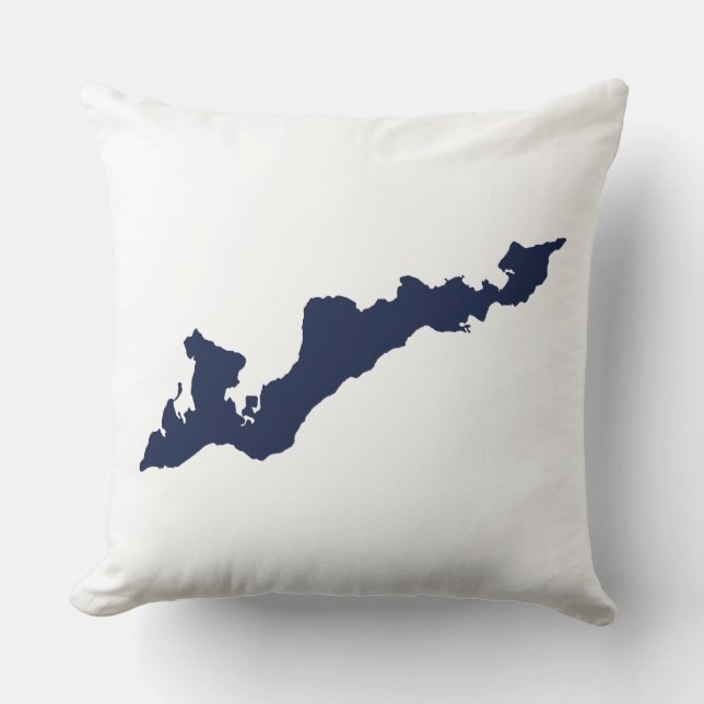 Klassisk fiskares ö Logotyp Pillow - flottan Kudde (Framsida)