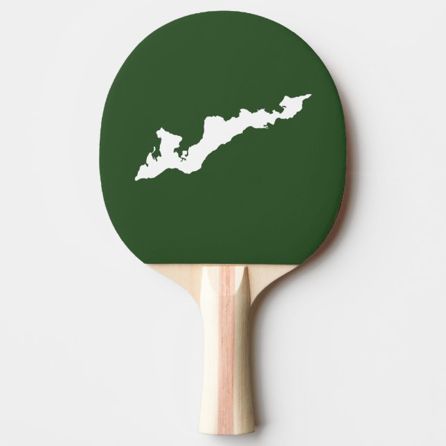Klassisk fiskö, Logotyp Paddle - Vit/Grönt Pingisracket (Framsidan)